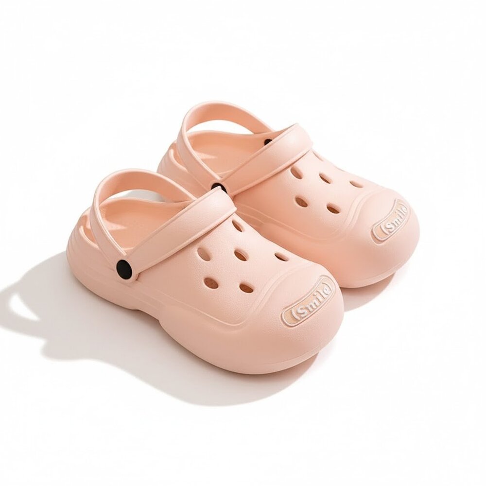 Lightweight EVA Clogs with Smile Design – Breathable Sli！！PINK